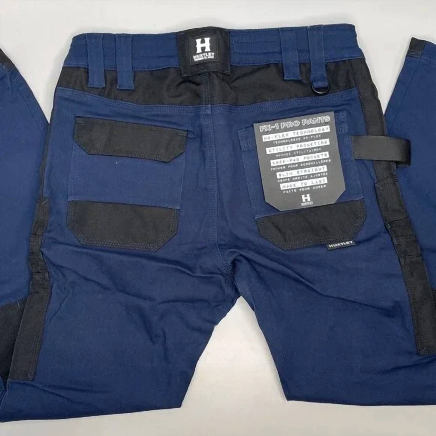 Huxtley Men's Fx-1 Slim Fit Pro Utility Pockets Pants in blue - men's pants - detail view
