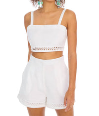 ALLISON NEW YORK ELISE SHORTS in white - women's shorts - alternate view
