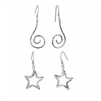 Gold & Honey - Women's Star And Swirl Drop Earrings Set