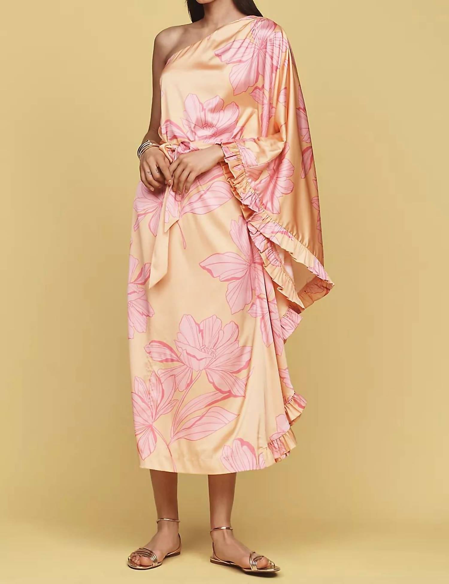 Hutch - One Shoulder Ruffle Maxi Dress