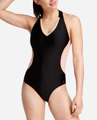 Danskin - V-Neck Racerback Mesh Leotard One Piece Swimsuit