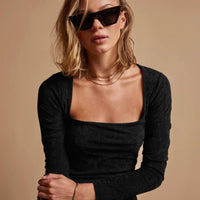 James Perse - Velvet Long Sleeve Top