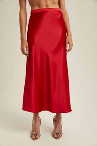 Wishlist - Basic Satin Midi Skirt