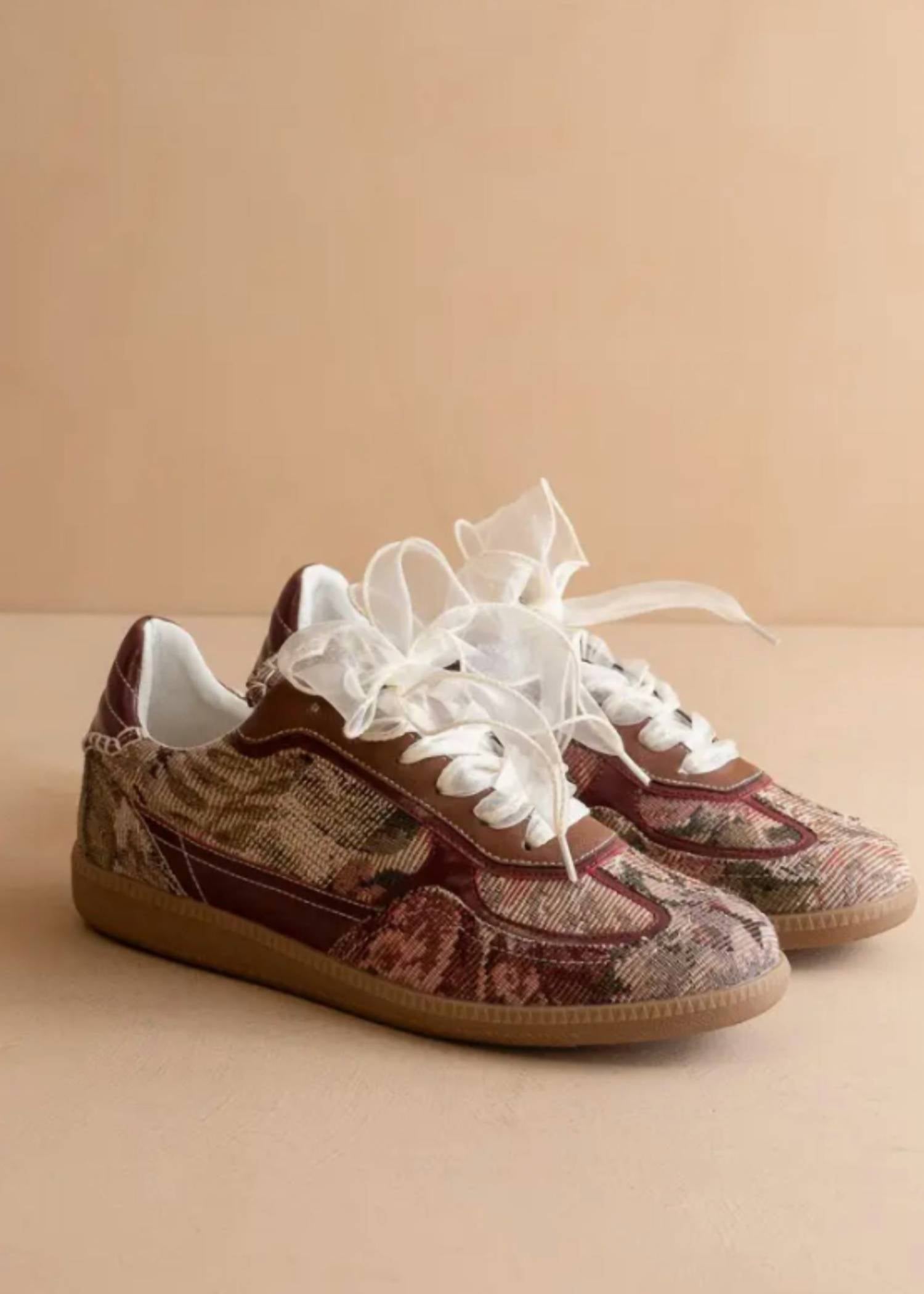 Better With Bubbli Women's Dalia Tapestry Sneaker in brown - women's sneaker