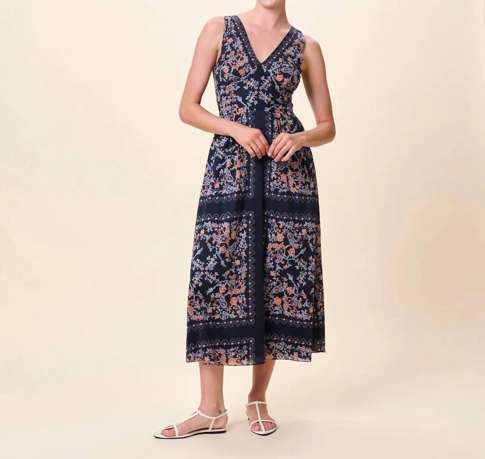 Cleobella Constance Ankle Dress in dark la ramos print - women's dress