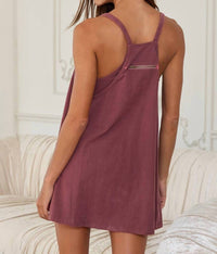 Bucketlist - Washed Sporty Mini Dress with Built in Romper Lining