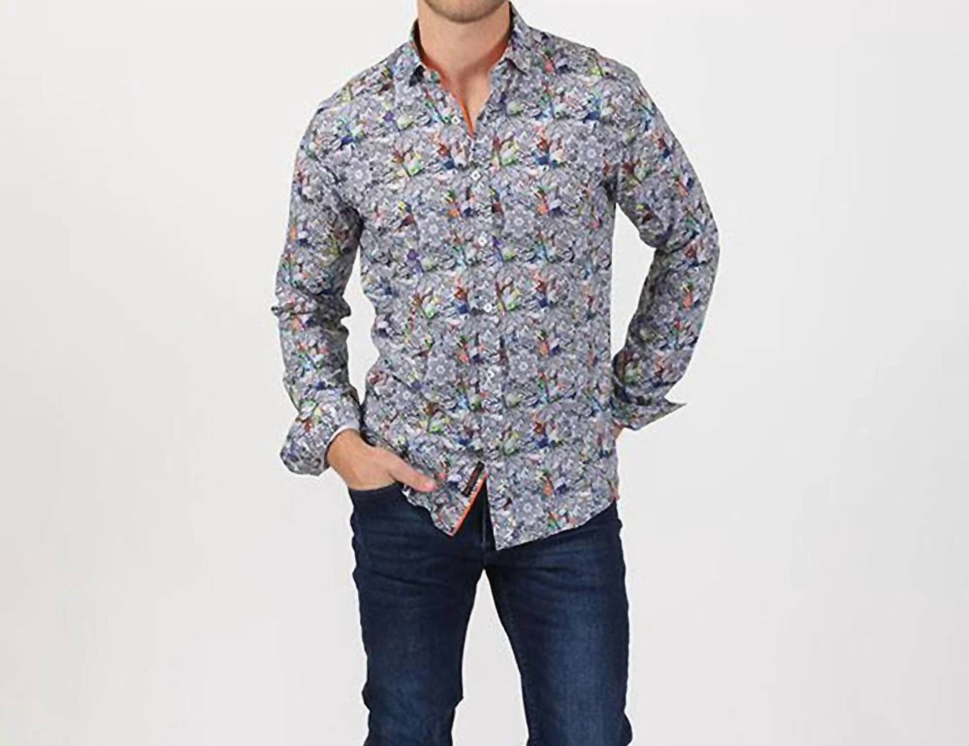 Eight X - Mandala Floral Print Button Down Shirt