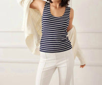 Karen Kane - Stripe Scoop Neck Double Layer Tank