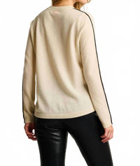 LISA TODD Apres All Day Long Sleve Sweater in winter white - women's sweater - detail view