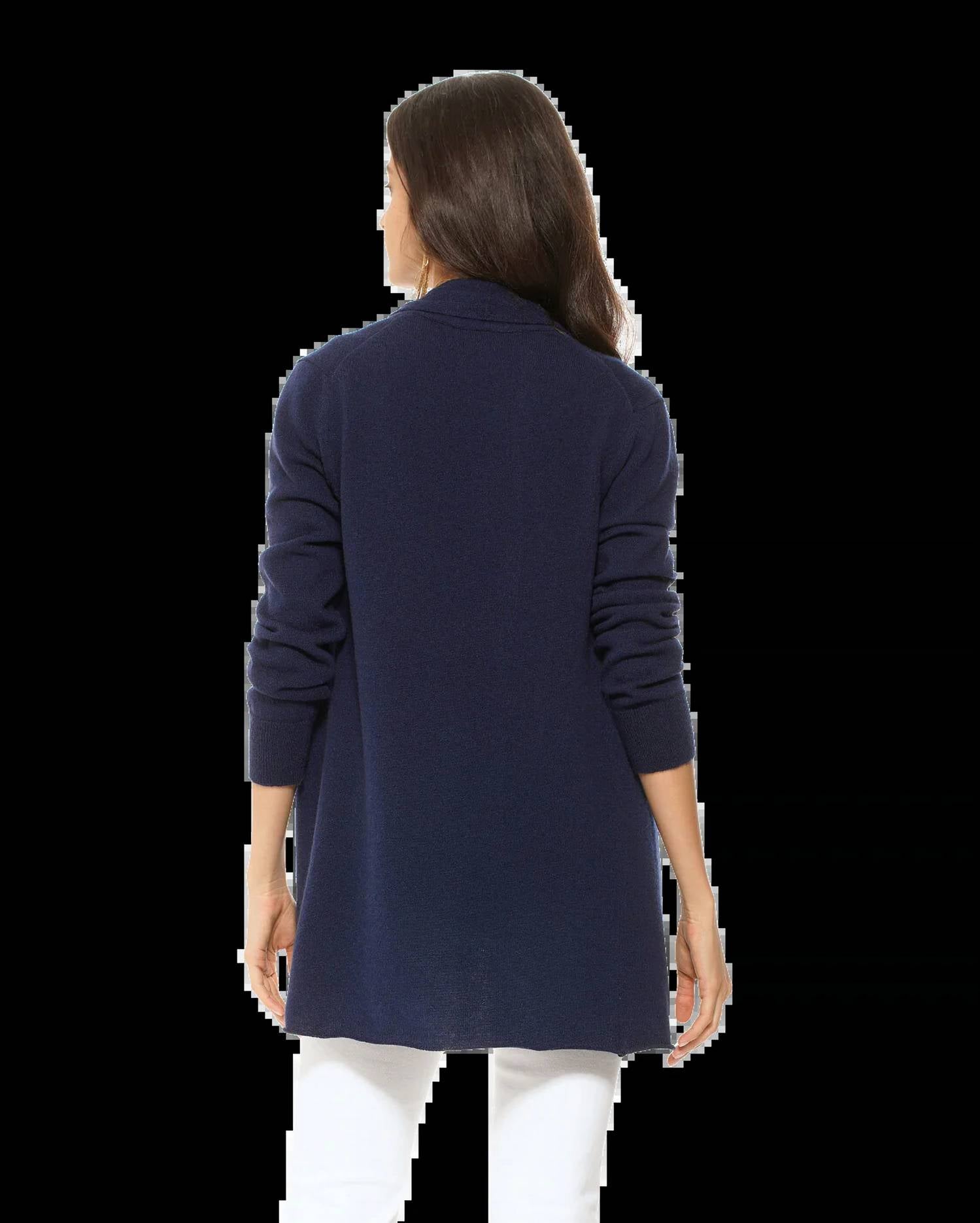 Monticelli Cashmere - Women's Pure Cashmere Long Open Front Cardigan
