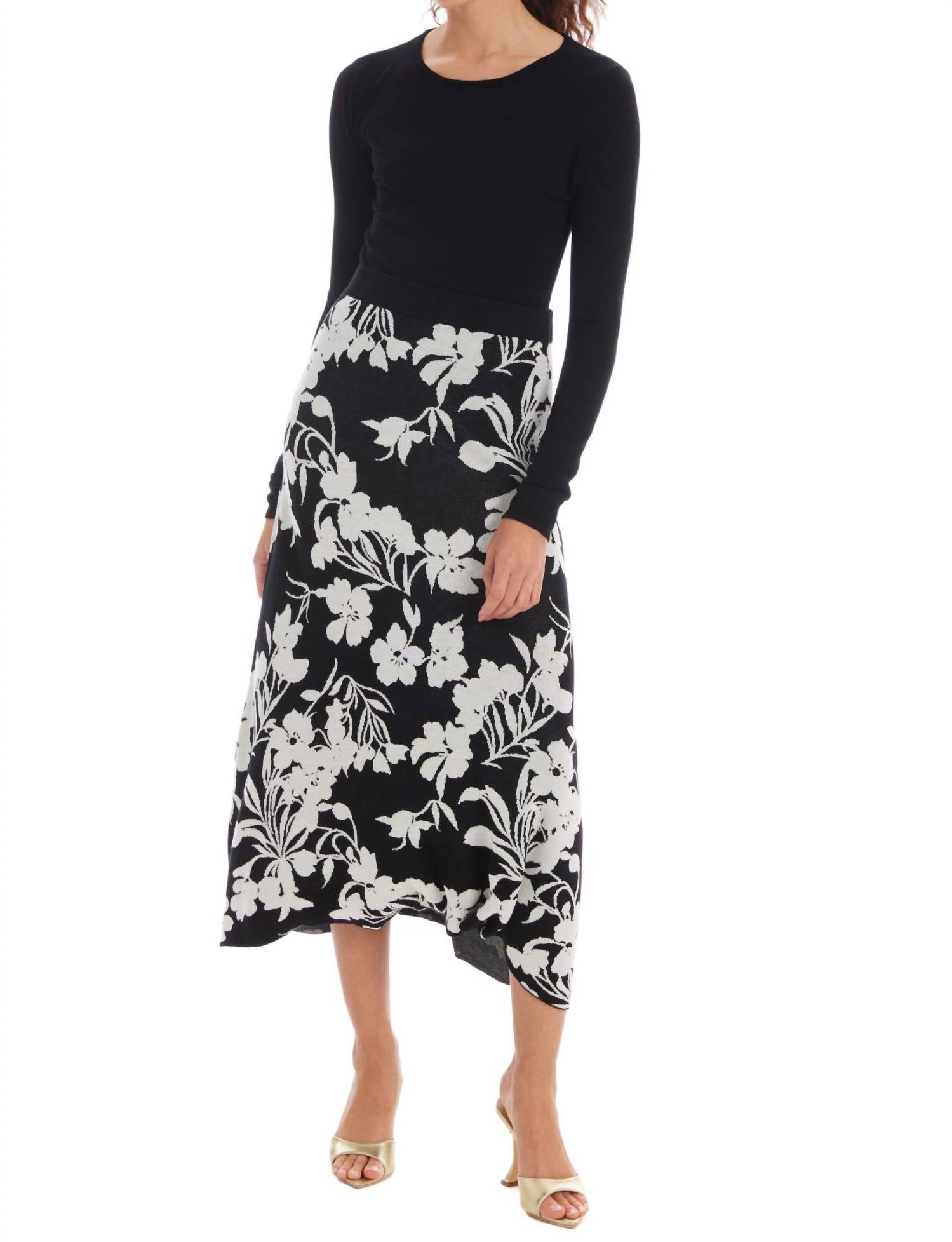 ALLISON NEW YORK Alyssa Skirt in shadow floral - women's skirt - detail view