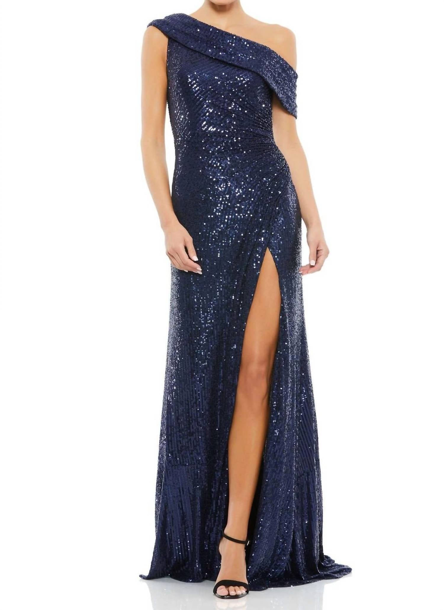Mac Duggal - Sequined Drop Shoulder Gown