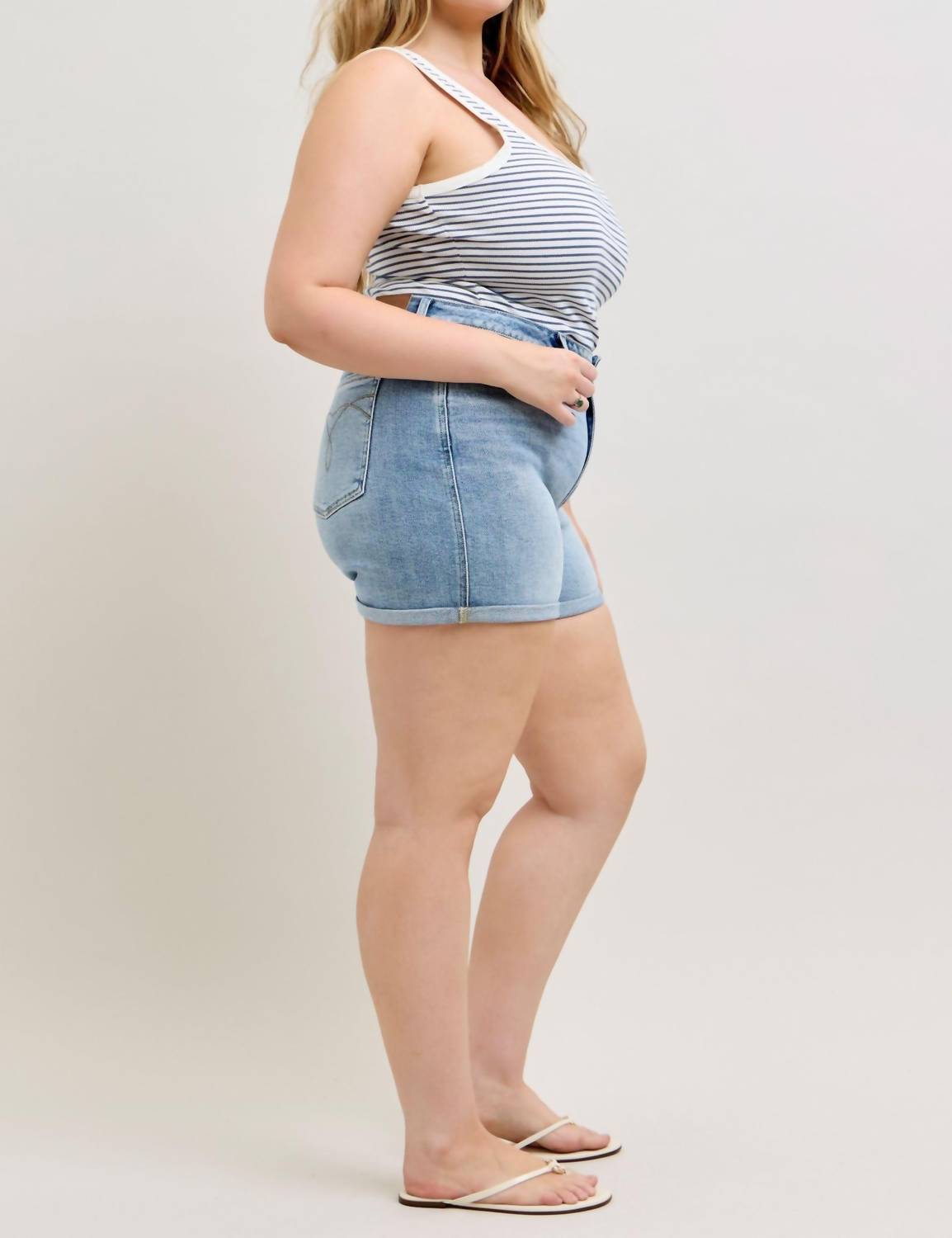 Judy Blue - High Waist Slim Cell Phone Back Pocket Denim Short