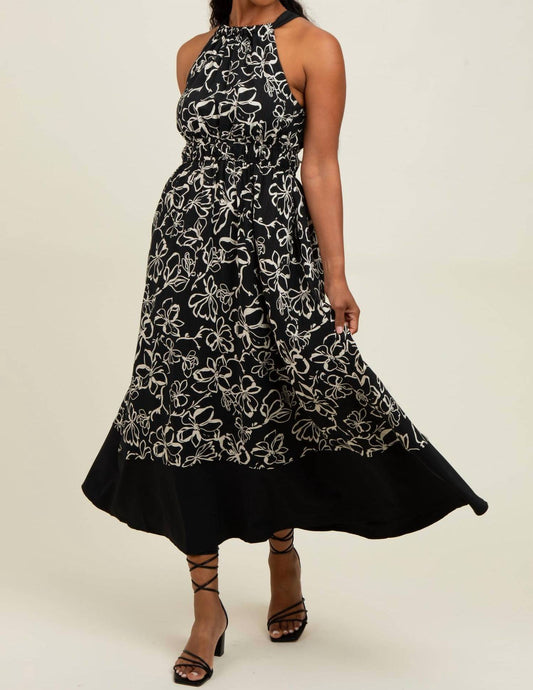 Entro - BACK NECK TIE MAXI DRESS