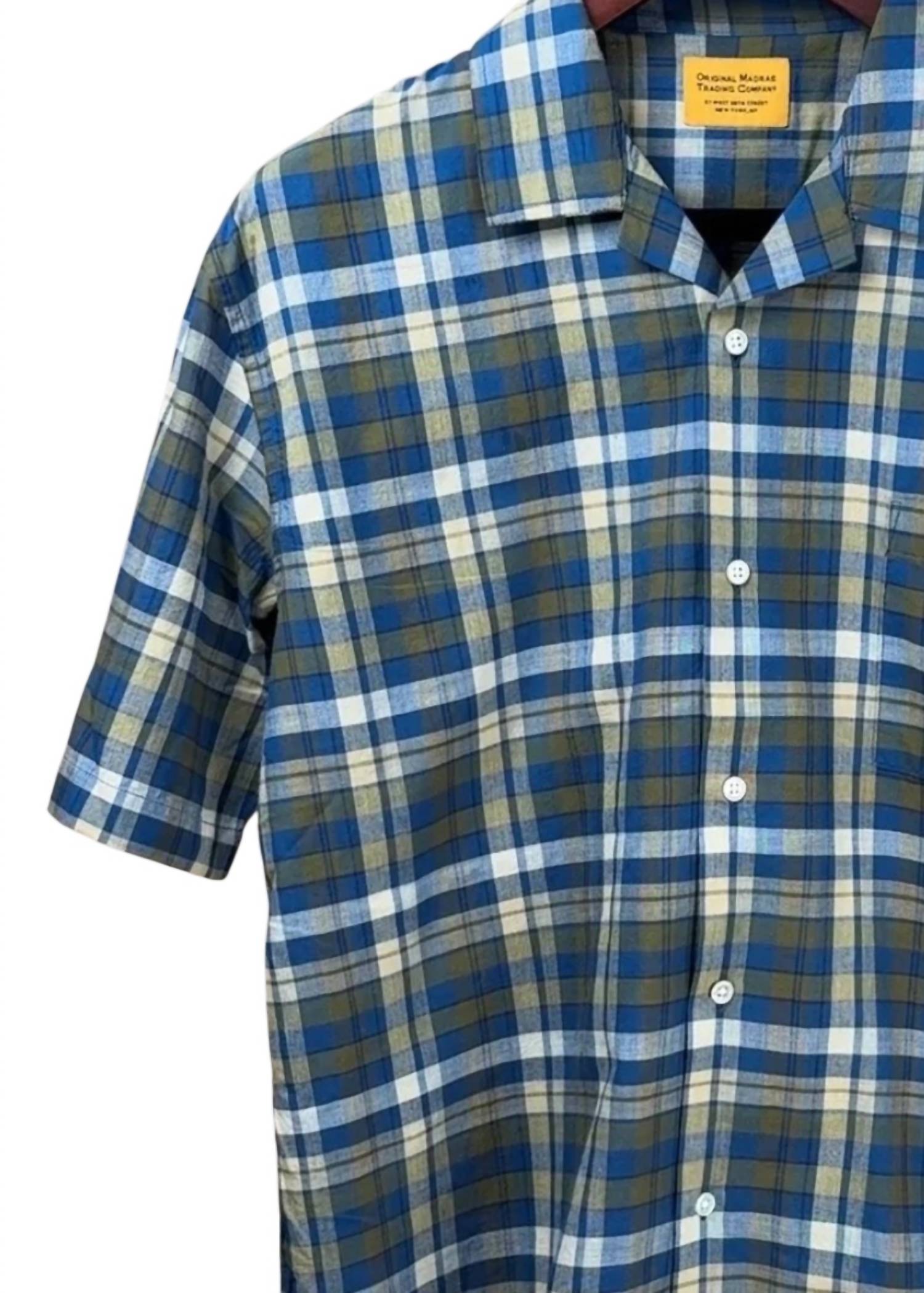 Original Madras Trading Company - Men's Cuban Print Short Sleeve Shirt