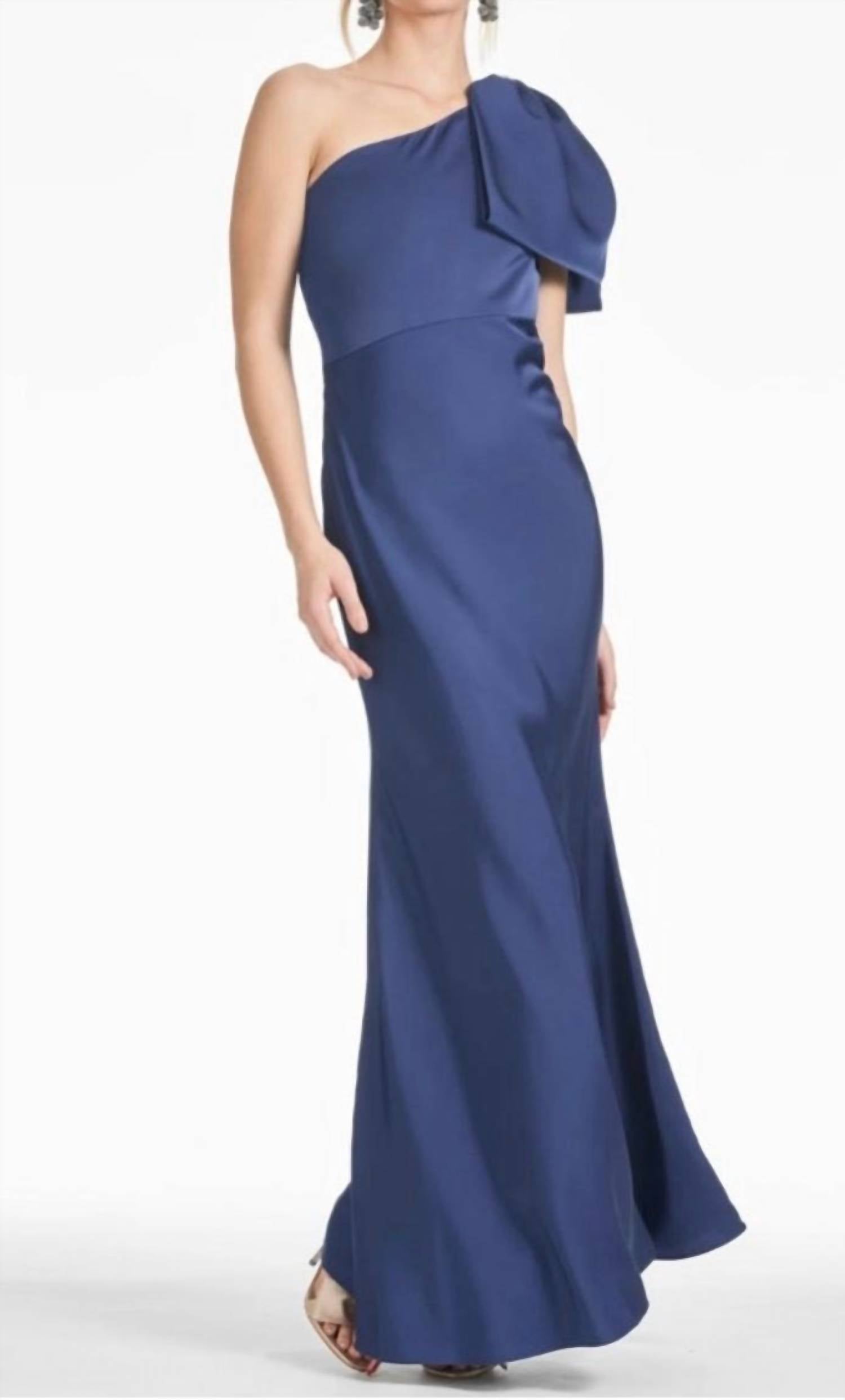 Sachin & Babi - Aubrey Satin One-shoulder Gown