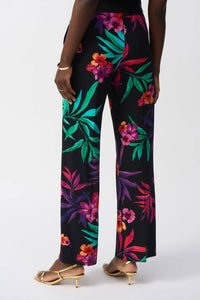 Joseph Ribkoff - Silky Knit Tropical Print Wide Leg Pants