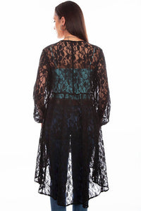 Scully Lace Jacket Cardigan in black - women's cardigan - alternate view