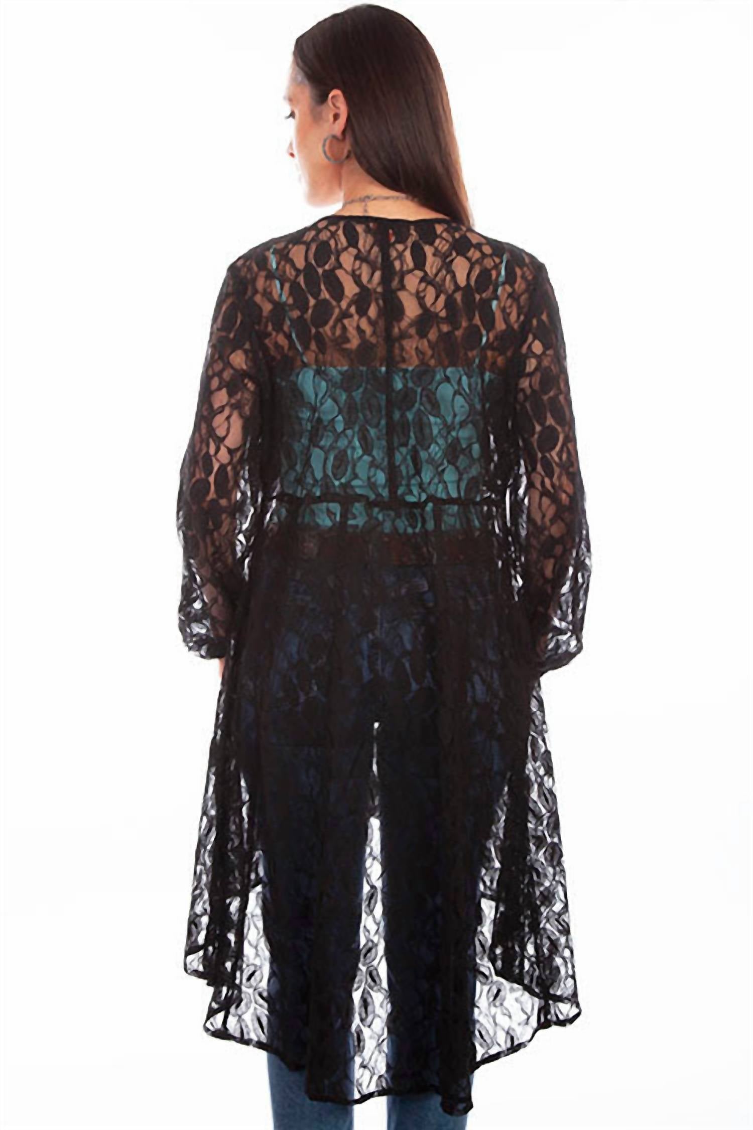 Scully Lace Jacket Cardigan in black - women's cardigan - alternate view