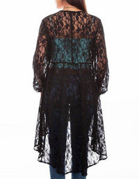 Scully Lace Jacket Cardigan in black - women's cardigan - detail view