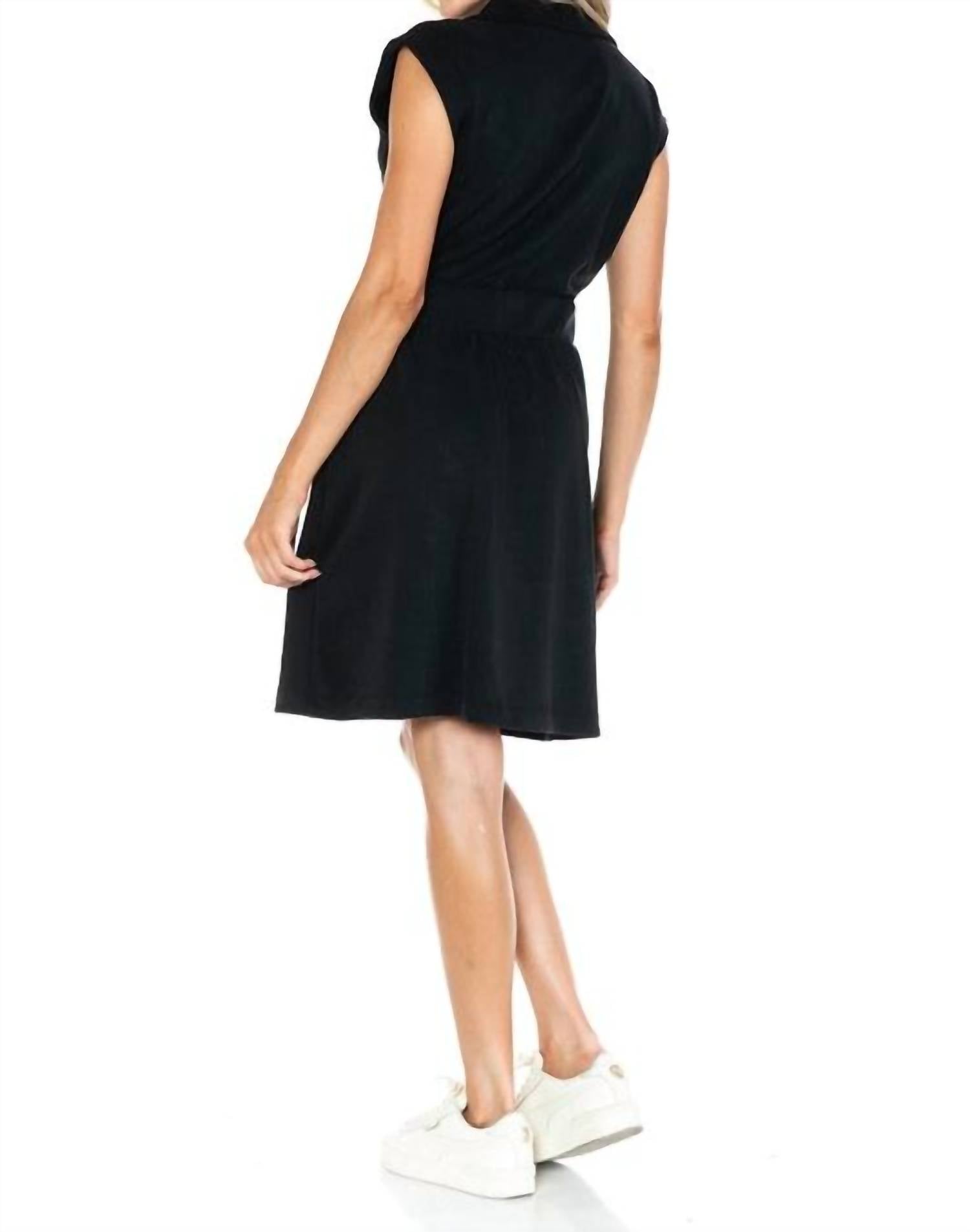 ariella Scuba Dress With Zipper Detail in black - women's dress - alternate view