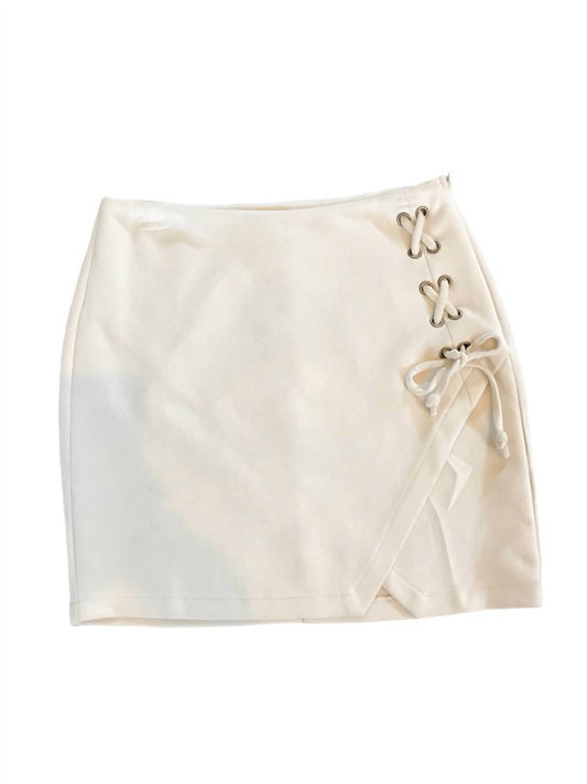 Hem & Thread - LACE UP ULTRA SUEDE MINI SKIRT