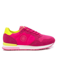 Xti Women's Lace Up Fashion Sneakers in fuschia - women's sneaker - detail view