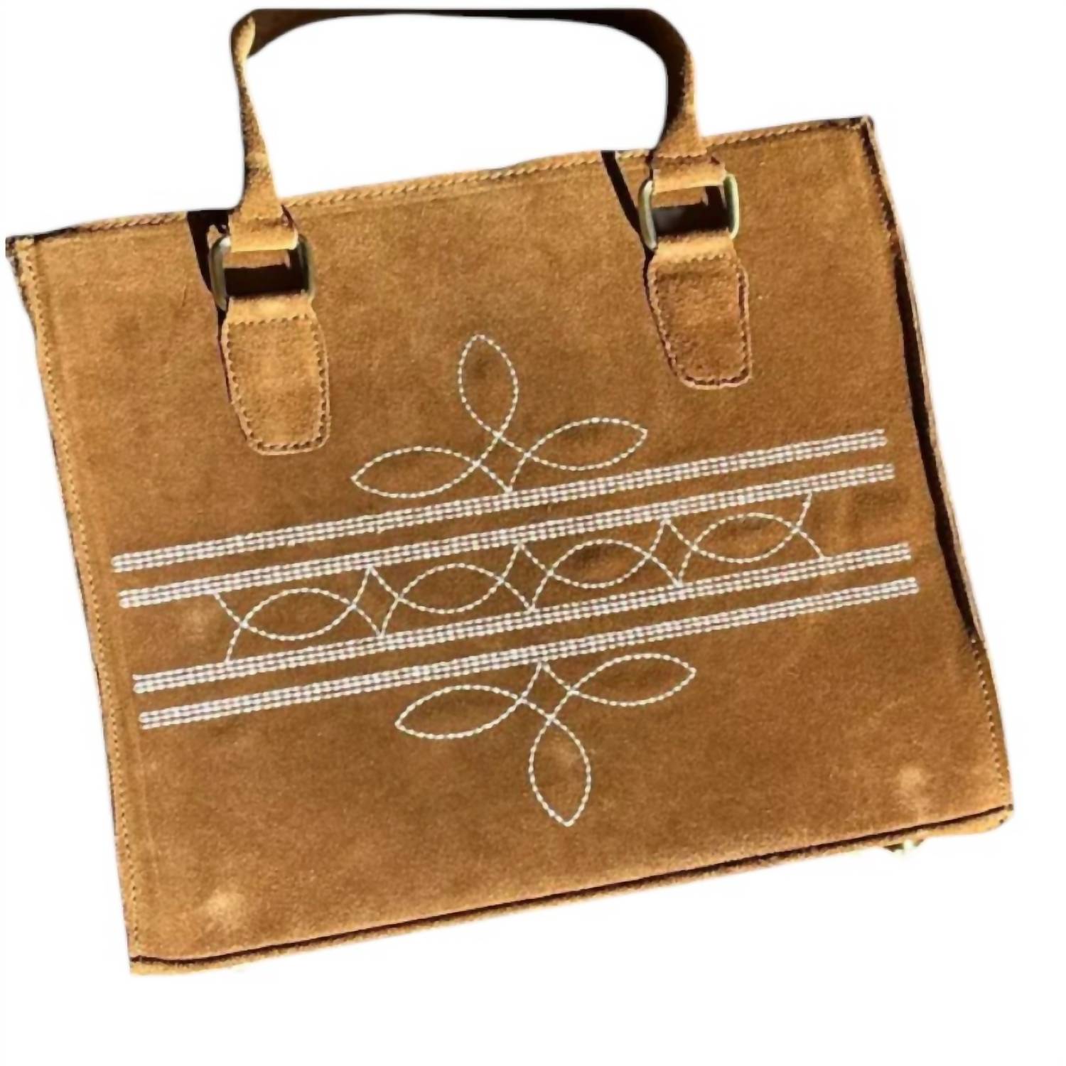 Mint Exclusives - Women's Western Boot Stitch Suede Leather Handbag