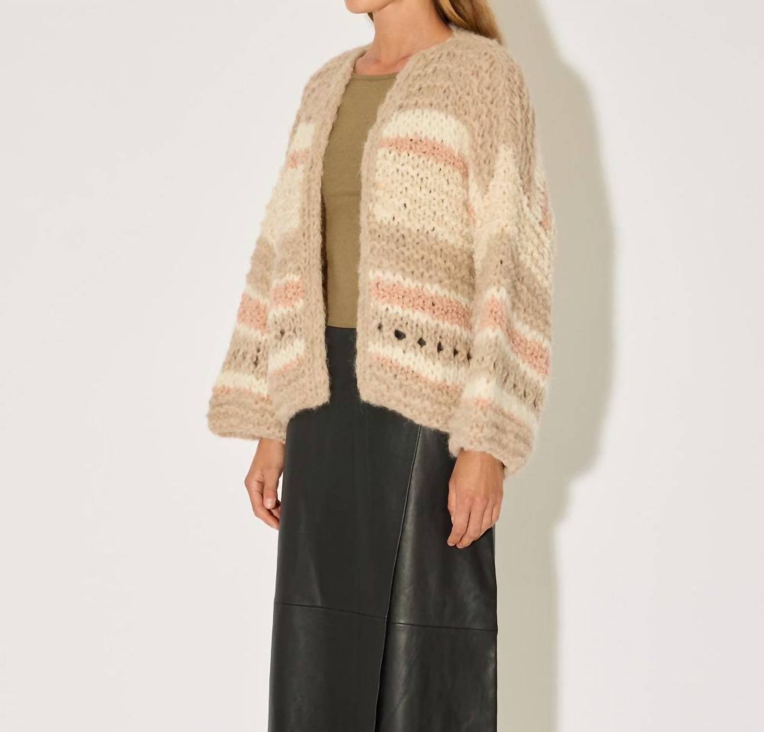 Maiami - Alpaca Mix Pattern Bomber Cardigan