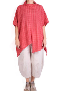 Gerties - Asymmetrical Crinkle Check Top