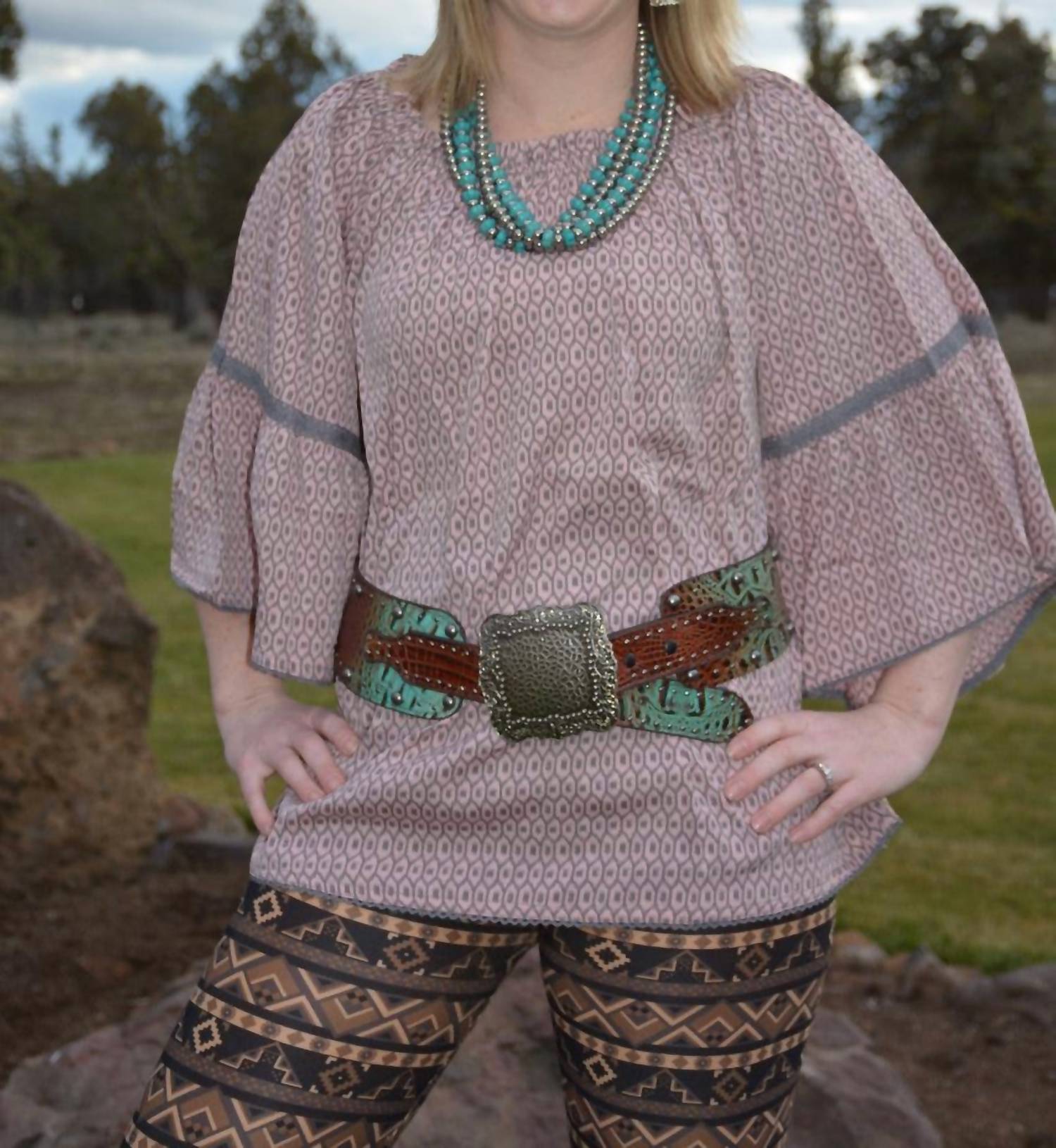 R Cinco Ranch Beeville Tunic in multi - women's shirt - alternate view