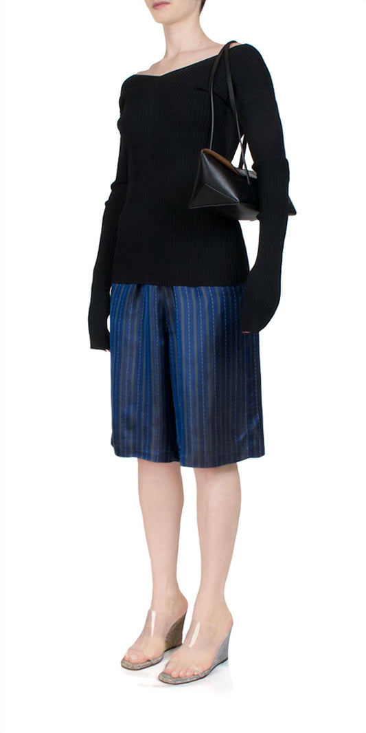 6397 - Women's Ribbed Double-v Top