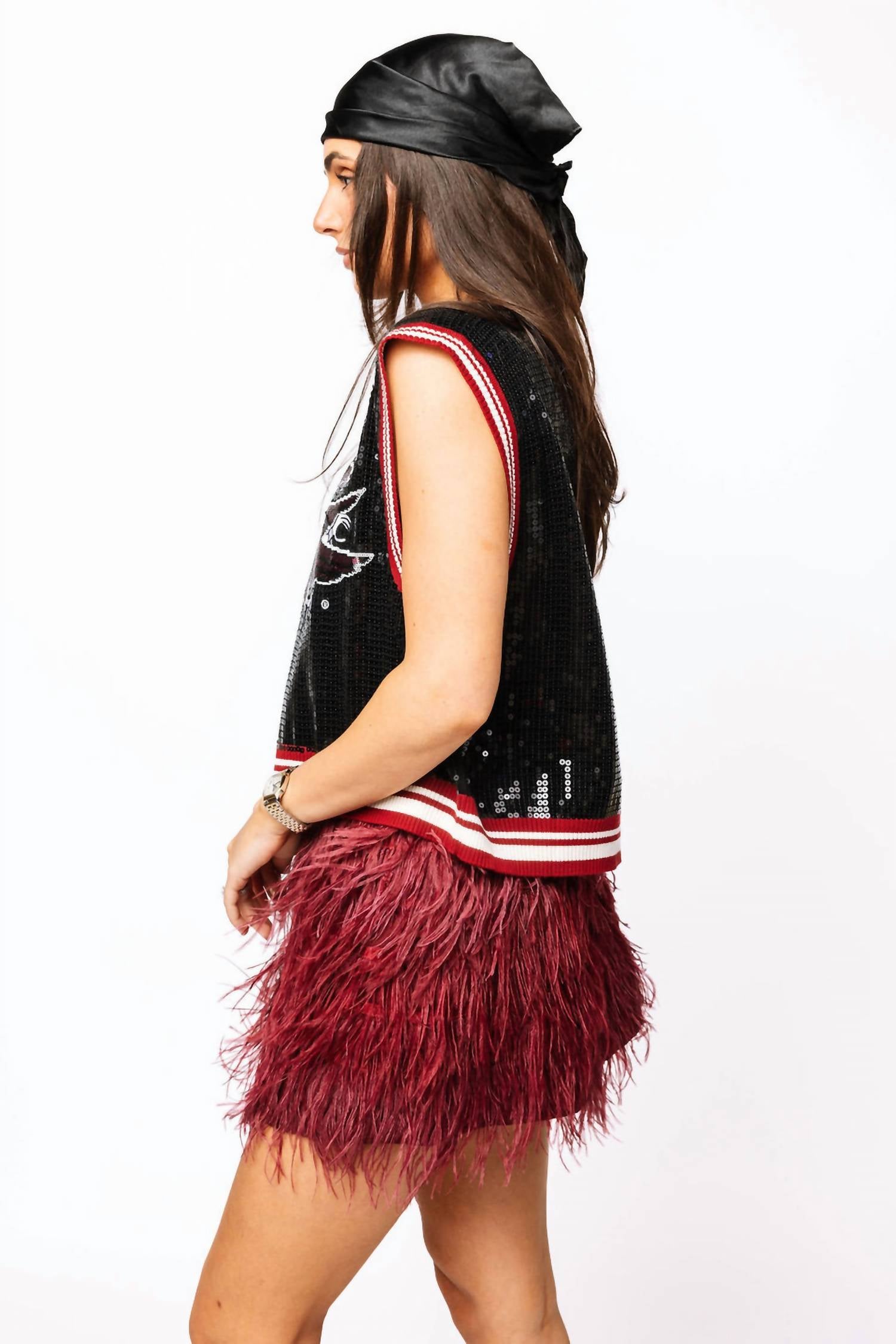 Queen Of Sparkles - Usc Full Sequin Mascot Tank Top