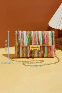 Kentce Fashion - Women's Bohemian Woven Gold Chain Shoulder Bag