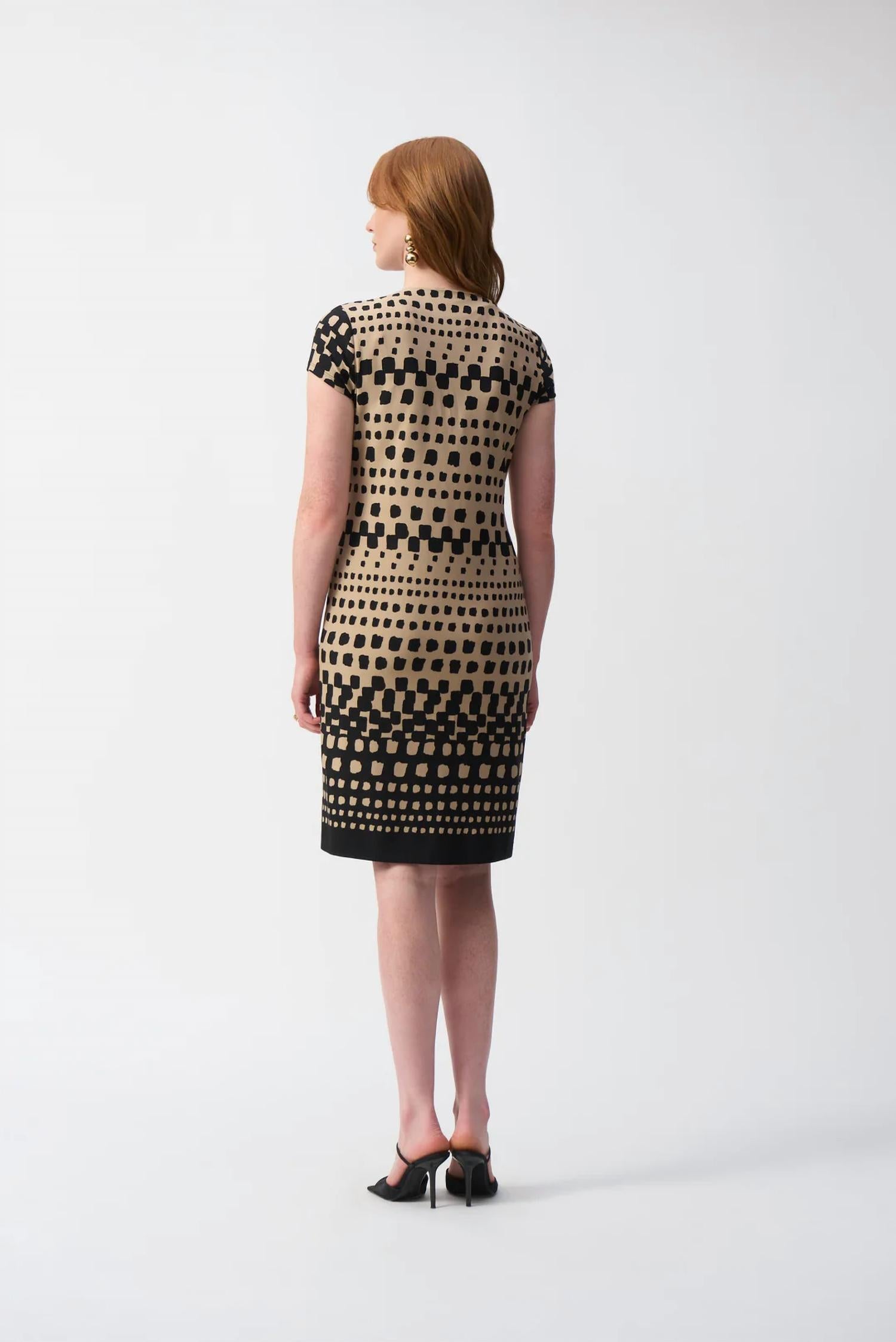 Joseph Ribkoff - Geometric Print Short Sleeve Shift Dress