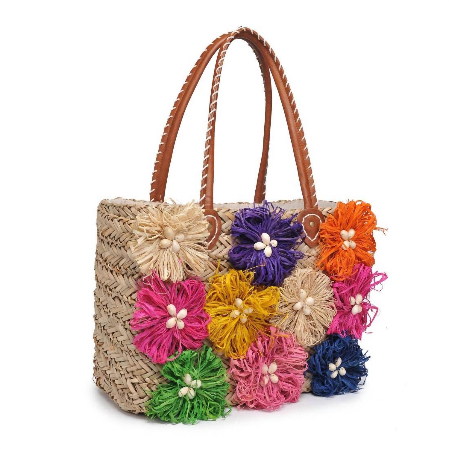 Urban Expressions - Women's Queenie Floral Straw Tote Bag