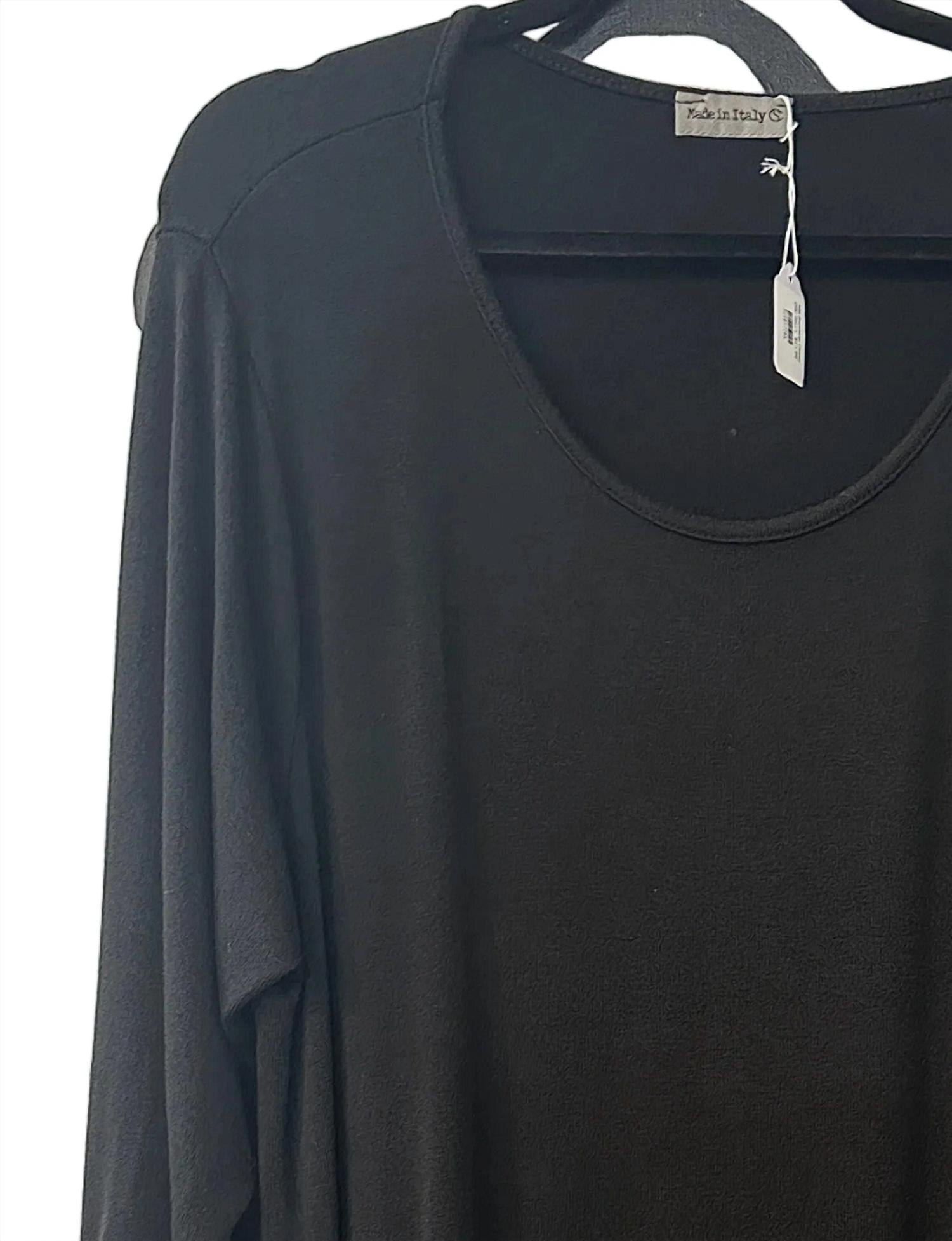 Made in Italy Women's Sweater Dress in italy women s sweater dress in black - women's dress - detail view