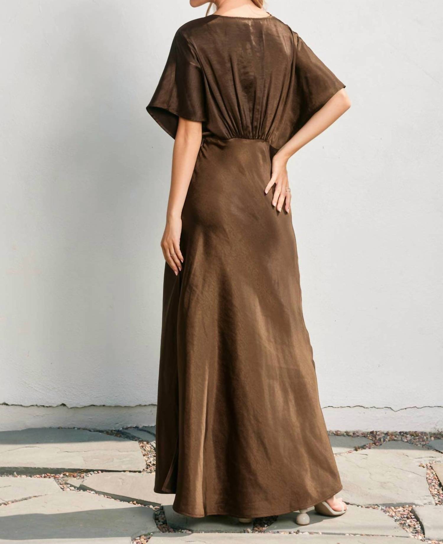 Dress Forum - Satin Blouson Maxi Dress