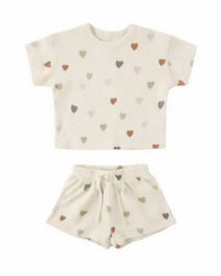 Quincy Mae - Baby Girls Waffle Tee + Short Tee