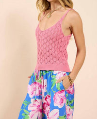 Sadie & Sage - Find Yourself Open Work Sweater Tank