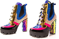 Cape Robbin - Women's Nell Glitter Chunky Boot