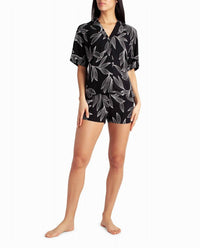 Nicole Miller - Woven Shirt And Short Two-Piece Sleepwear Set