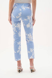 Joseph Ribkoff Millenium Printed Straight Pants in vanilla blue - women's pants - alternate view