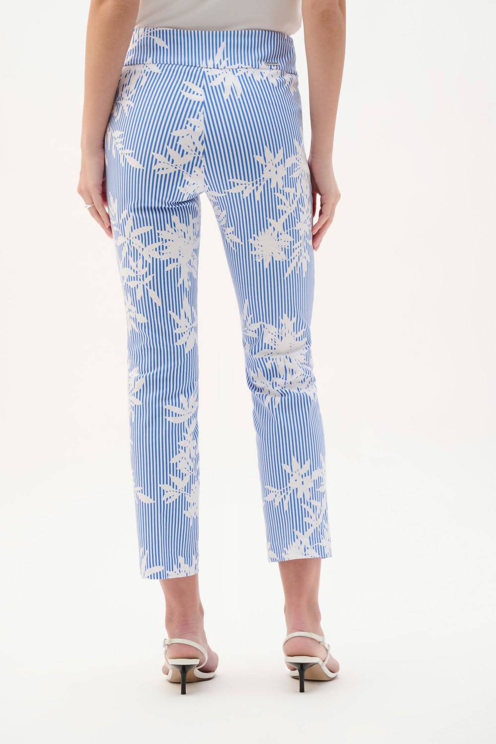 Joseph Ribkoff Millenium Printed Straight Pants in vanilla blue - women's pants - alternate view