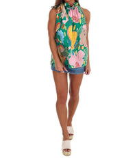 Umgee - Women's Blooming Beauty Floral Halter Neck Top