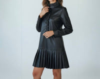 Fate By Lfd - Pleated Faux Leather Dress