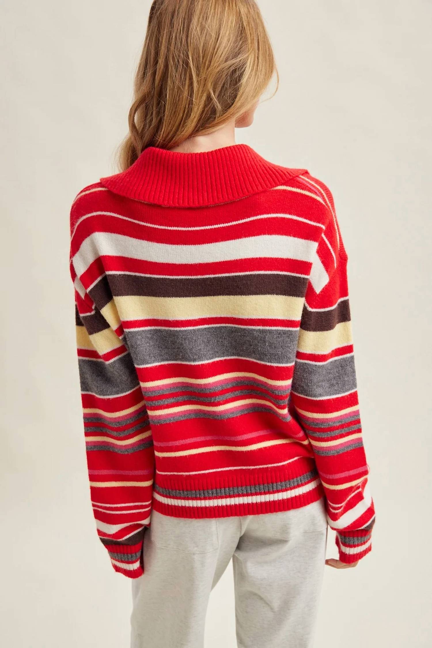 Wishlist - COLLARED STRIPE SWEATER