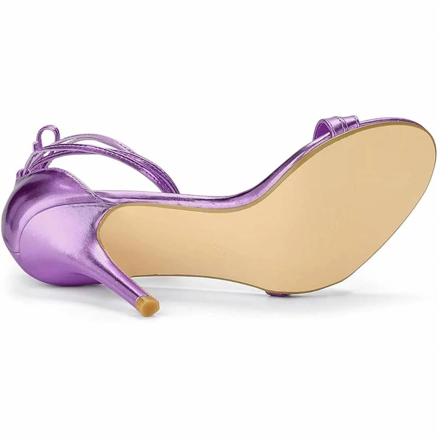 Allegra K - Women's Open Toe Lace Up Stiletto Heels Sandals