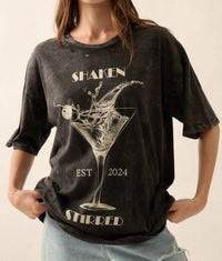 Promesa - Shaken Stirred Martini Vintage Wash Graphic Tee