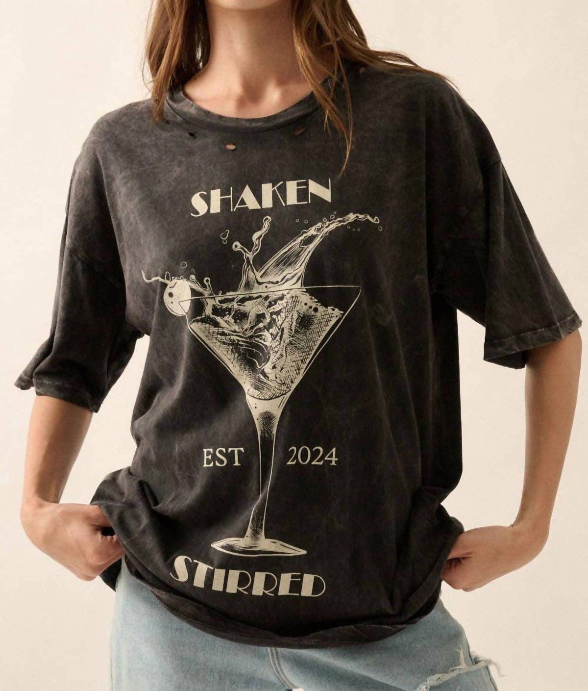 Promesa - Shaken Stirred Martini Vintage Wash Graphic Tee
